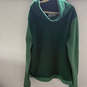 Dudley Stephens Two-Tone Green Funnel Neck Sweater